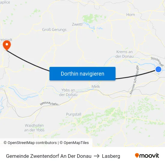 Gemeinde Zwentendorf An Der Donau to Lasberg map