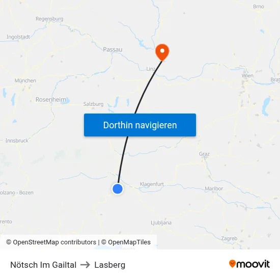 Nötsch Im Gailtal to Lasberg map