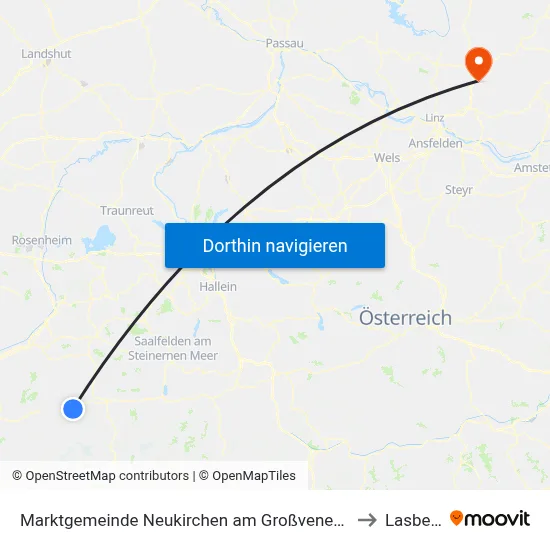 Marktgemeinde Neukirchen am Großvenediger to Lasberg map