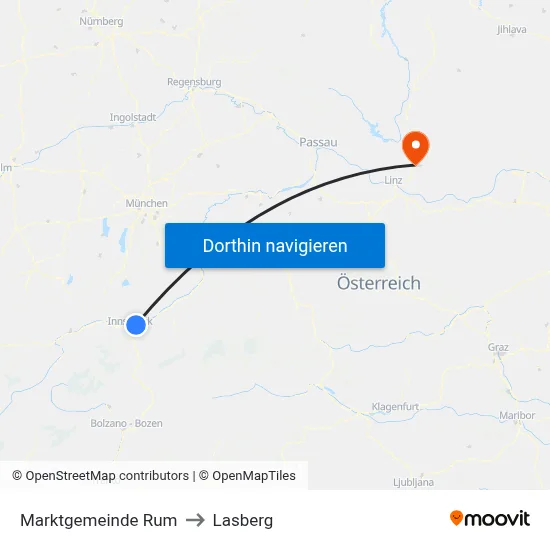 Marktgemeinde Rum to Lasberg map