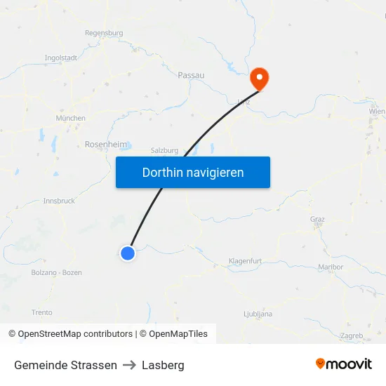 Gemeinde Strassen to Lasberg map