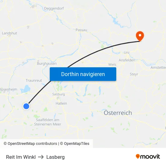 Reit Im Winkl to Lasberg map