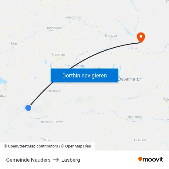 Gemeinde Nauders to Lasberg map