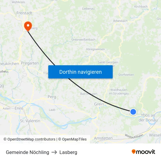 Gemeinde Nöchling to Lasberg map