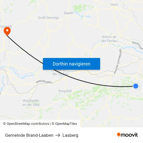 Gemeinde Brand-Laaben to Lasberg map