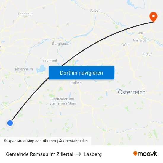 Gemeinde Ramsau Im Zillertal to Lasberg map