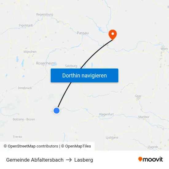 Gemeinde Abfaltersbach to Lasberg map