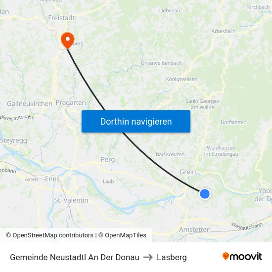 Gemeinde Neustadtl An Der Donau to Lasberg map