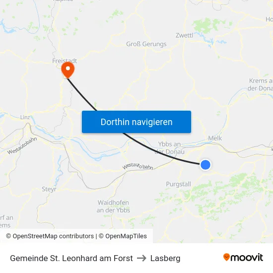 Gemeinde St. Leonhard am Forst to Lasberg map