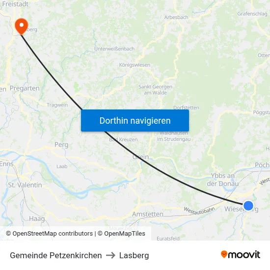 Gemeinde Petzenkirchen to Lasberg map