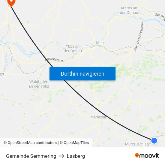 Gemeinde Semmering to Lasberg map