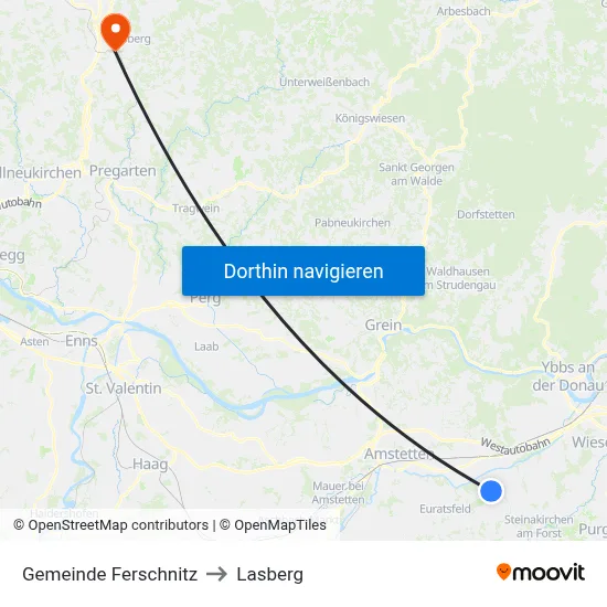 Gemeinde Ferschnitz to Lasberg map