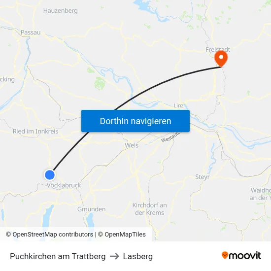 Puchkirchen am Trattberg to Lasberg map