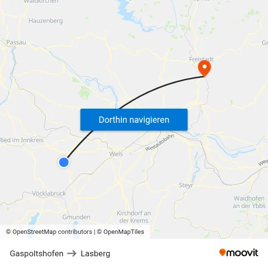 Gaspoltshofen to Lasberg map