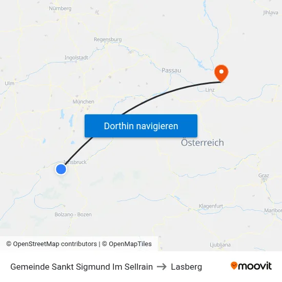 Gemeinde Sankt Sigmund Im Sellrain to Lasberg map