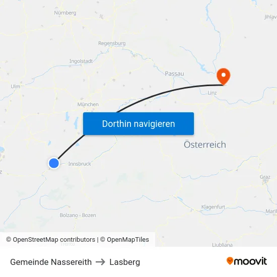 Gemeinde Nassereith to Lasberg map