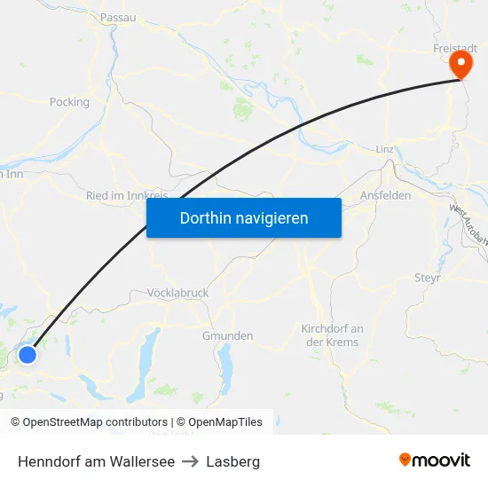 Henndorf am Wallersee to Lasberg map