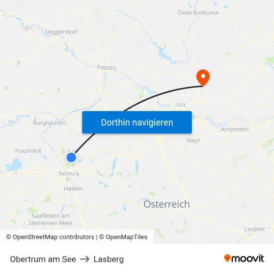 Obertrum am See to Lasberg map