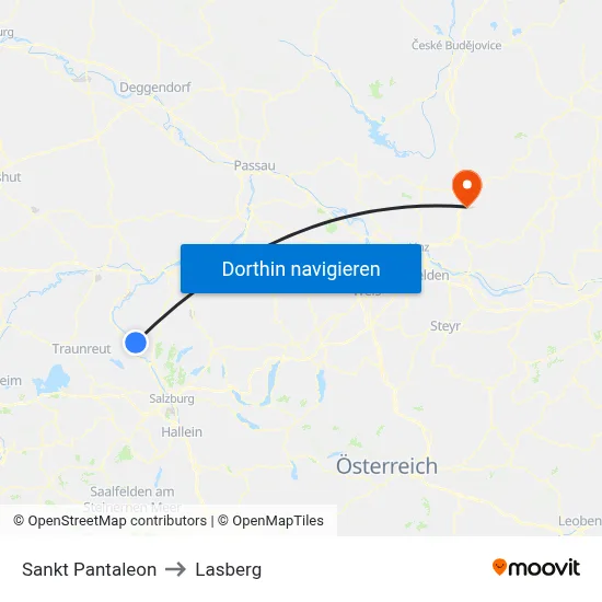 Sankt Pantaleon to Lasberg map