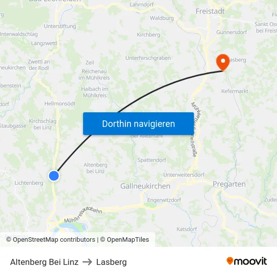 Altenberg Bei Linz to Lasberg map