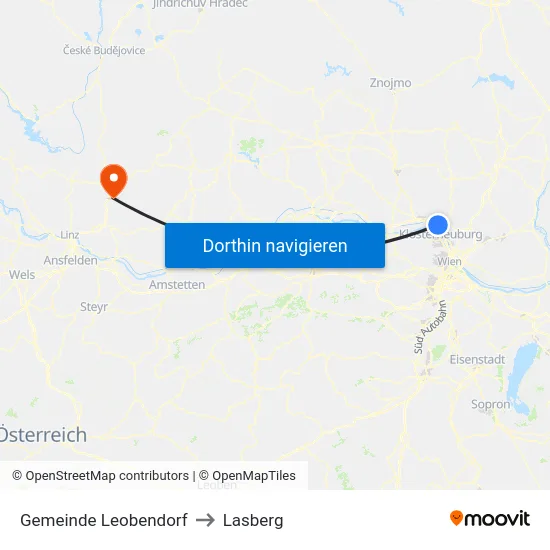 Gemeinde Leobendorf to Lasberg map