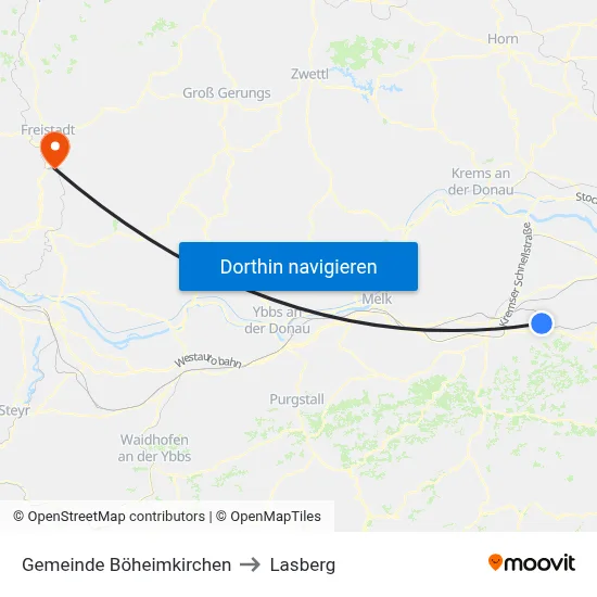 Gemeinde Böheimkirchen to Lasberg map