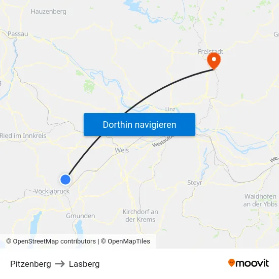 Pitzenberg to Lasberg map