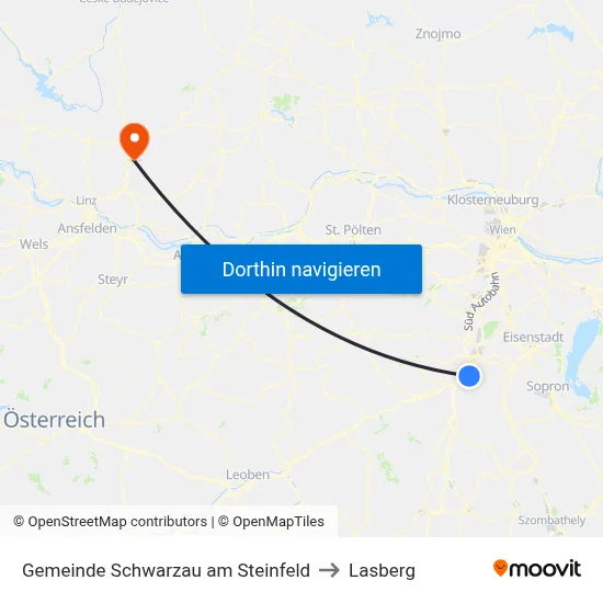 Gemeinde Schwarzau am Steinfeld to Lasberg map