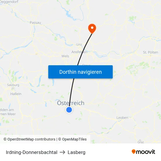 Irdning-Donnersbachtal to Lasberg map
