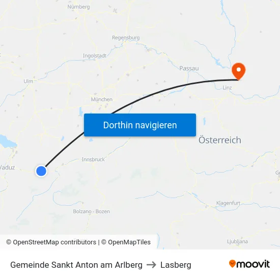 Gemeinde Sankt Anton am Arlberg to Lasberg map