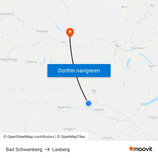 Bad Schwanberg to Lasberg map