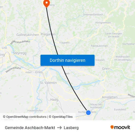 Gemeinde Aschbach-Markt to Lasberg map