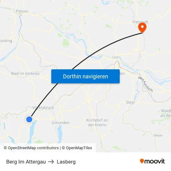 Berg Im Attergau to Lasberg map