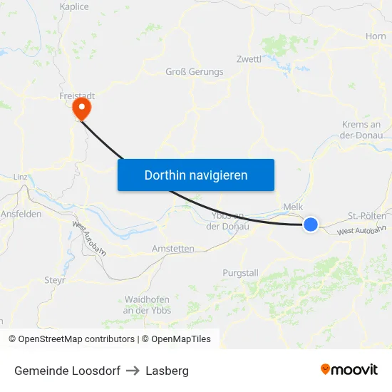 Gemeinde Loosdorf to Lasberg map