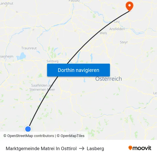 Marktgemeinde Matrei In Osttirol to Lasberg map