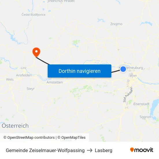 Gemeinde Zeiselmauer-Wolfpassing to Lasberg map