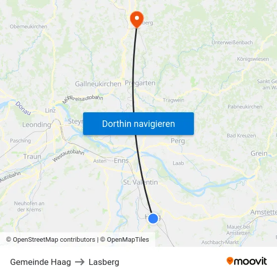 Gemeinde Haag to Lasberg map