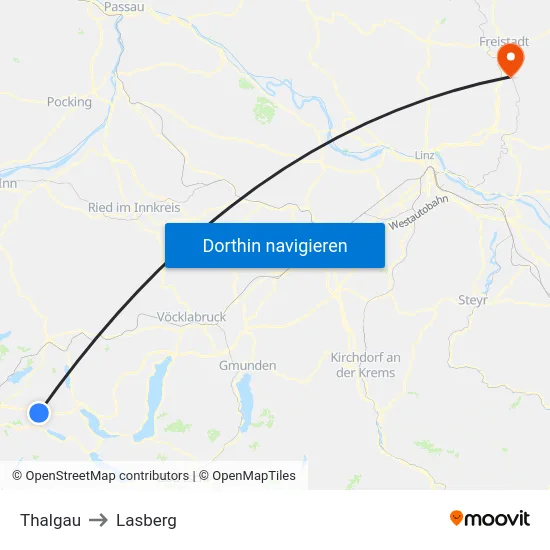 Thalgau to Lasberg map