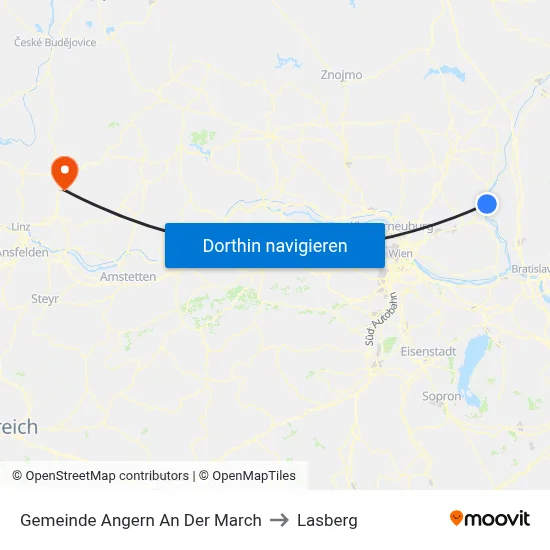 Gemeinde Angern An Der March to Lasberg map