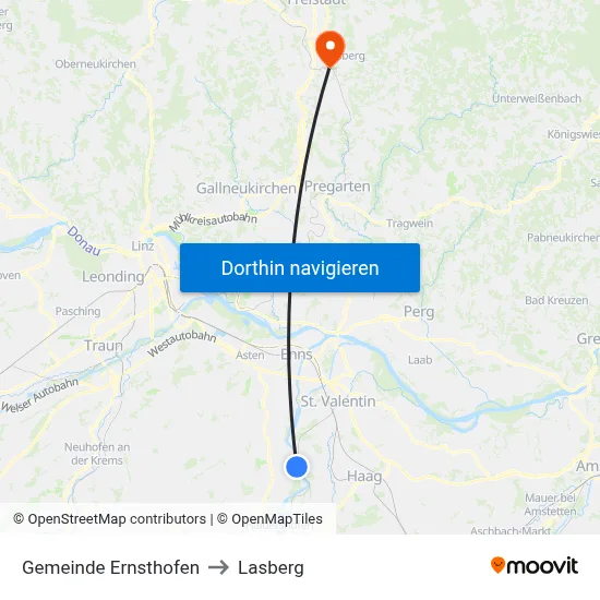 Gemeinde Ernsthofen to Lasberg map