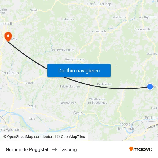 Gemeinde Pöggstall to Lasberg map