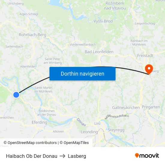 Haibach Ob Der Donau to Lasberg map