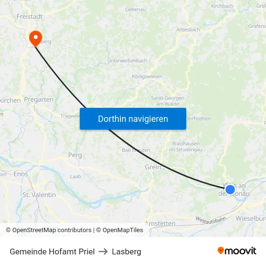 Gemeinde Hofamt Priel to Lasberg map