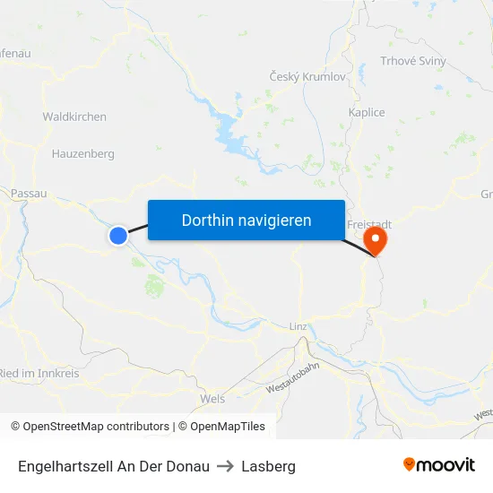 Engelhartszell An Der Donau to Lasberg map