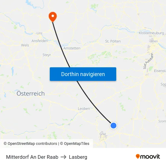 Mitterdorf An Der Raab to Lasberg map