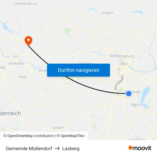 Gemeinde Müllendorf to Lasberg map
