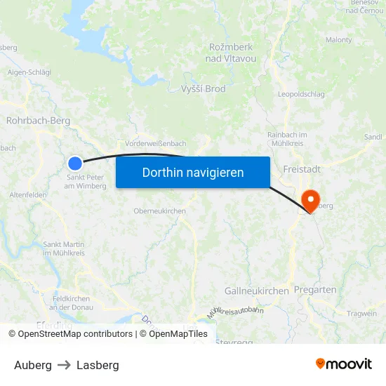 Auberg to Lasberg map