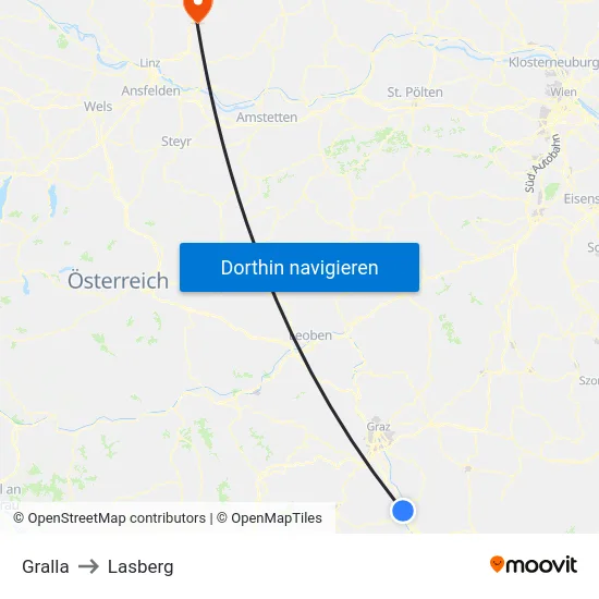 Gralla to Lasberg map