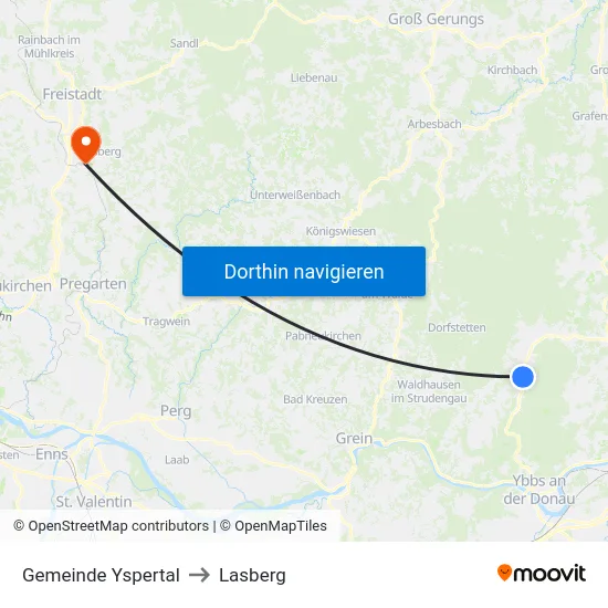 Gemeinde Yspertal to Lasberg map