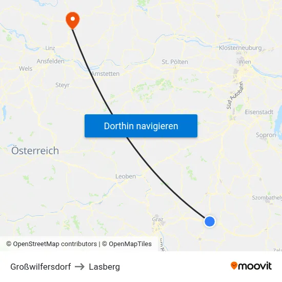 Großwilfersdorf to Lasberg map